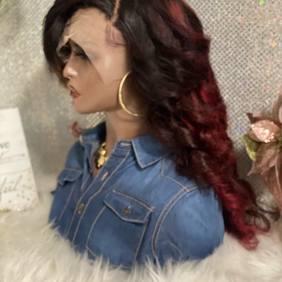 🔥SOLD-OUT New 24”Fire Sunset💯Brazilian Human Hair 13X6 HD Transparent Wig🔥 - Picture 8 of 16